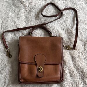 Authentic Classic Vintage Coach Tan Leather Willis Bag
